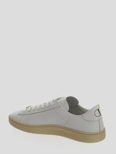 Valentino White Leather Vlogo Signature Sneakers In Gray