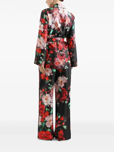 Dolce & Gabbana Printed Floral Twill Shirt In Multi