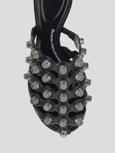 Alexander Wang Black Leather Sandals In Black