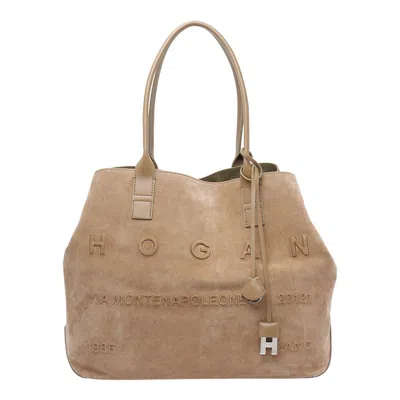 Hogan Double Strap Tote Bag With Suede Finish
