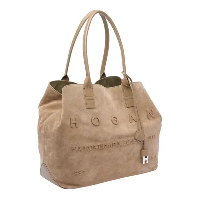 Hogan Double Strap Tote Bag With Suede Finish