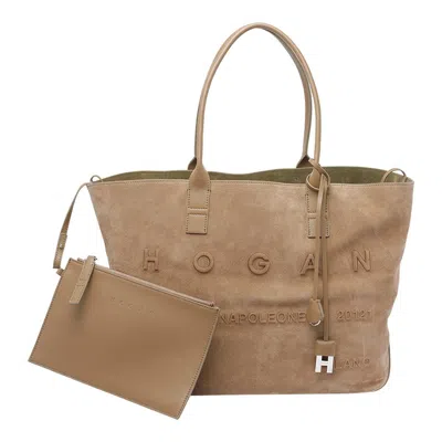 Hogan Double Strap Tote Bag With Suede Finish
