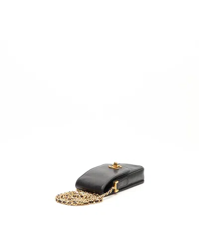 Pre-owned Chanel Cc Caviar Phone Holder