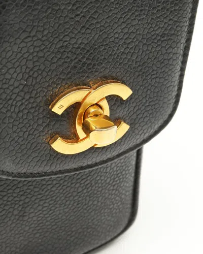 Pre-owned Chanel Cc Caviar Phone Holder