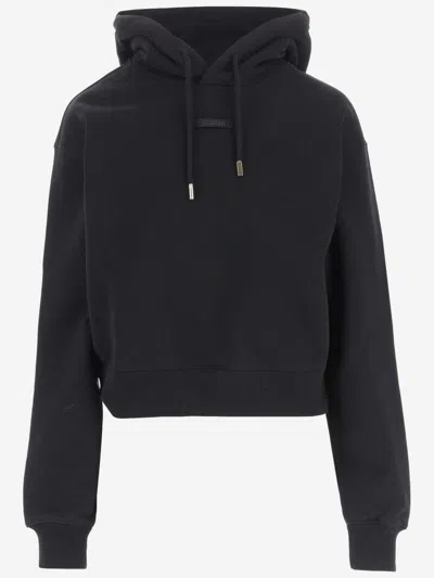 Jacquemus The Gros Grain Drawstring-hood Sweatshirt In Black