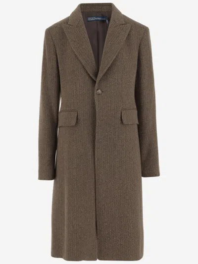 Ralph Lauren Brown Wool-blend Coat In Brown