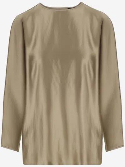 Giorgio Armani Golden Shiny Effect Silk Top