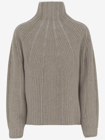 Giorgio Armani Beige Wool And Cashmere Blend Sweater