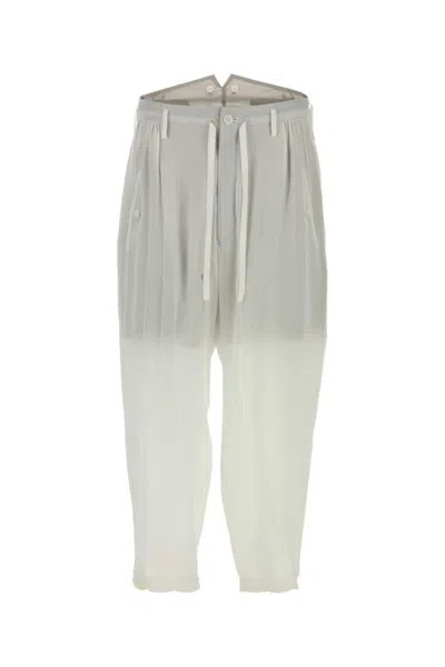 Yohji Yamamoto Trousers Drawstring Waist Pockets In Gray