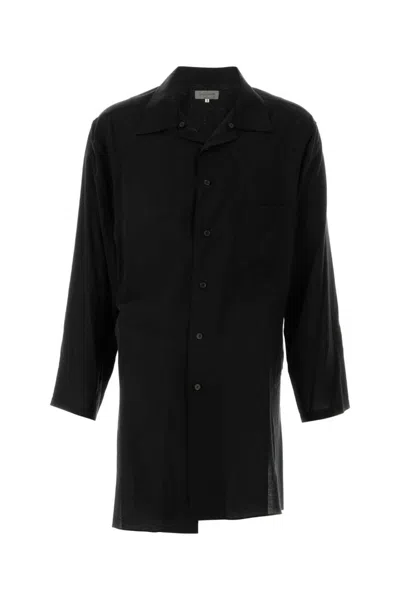 Yohji Yamamoto Lawn Zip Button Blouse Shirt In Black