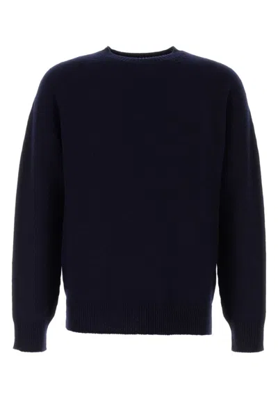 Jil Sander Man Sweater Military Green Size 44 Wool In Multi