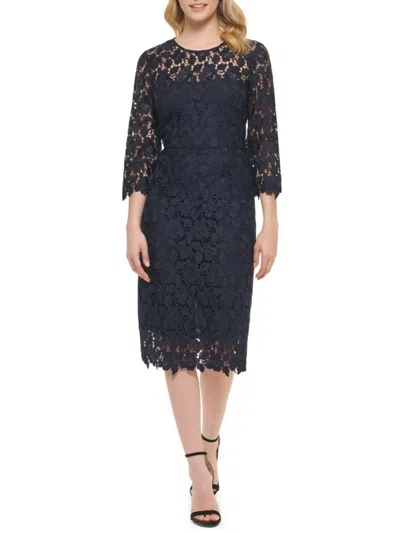 Eliza J Women's Metallic Floral Lace Sheath Dress