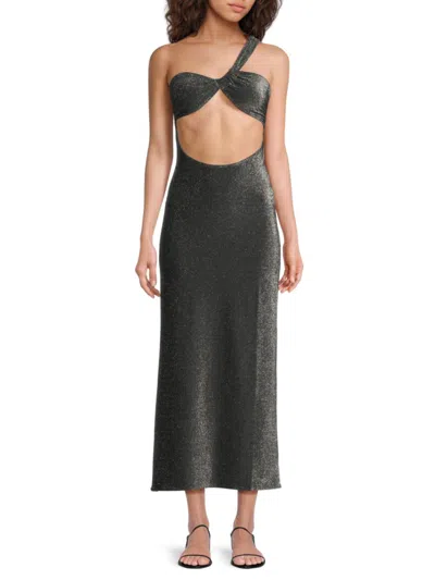 Weworewhat Ruched Asymmetrical Knit Maxi Dress