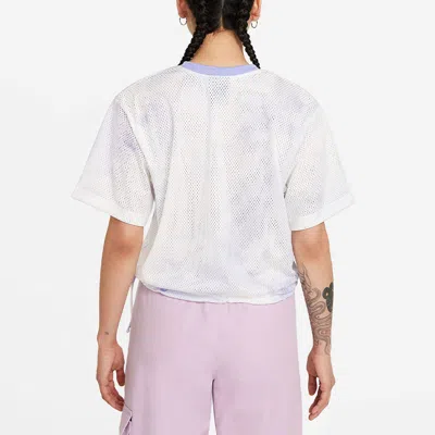 Nike (wmns)  Sportswear Icon Clash Tie Dye Printing Mesh Breathable Round Neck Short Sleeve Light Pur In White