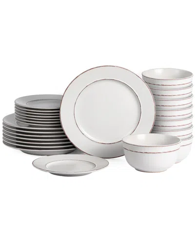 Earth & Clay Hazel 12pc Stoneware Dinnerware Set In White