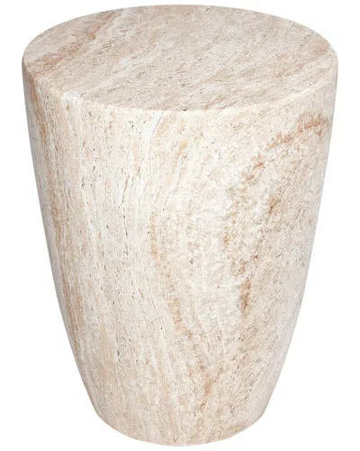 Empire Art Direct Timeless Elegance Travertine Finish Italian Design Side  Table