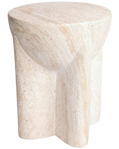 Empire Art Direct Mystic Interlude Travertine Finish Italian Design Side Table
