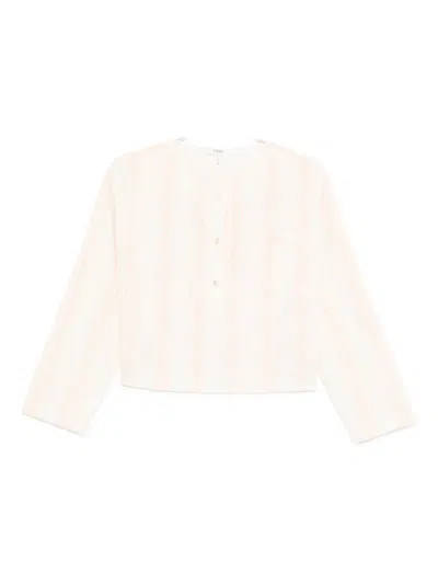 Chloé Long Sleeve Crop Top In Cotton In White