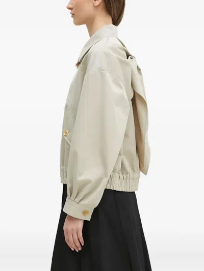 Undercover Tie-back Zip-front Jacket In White