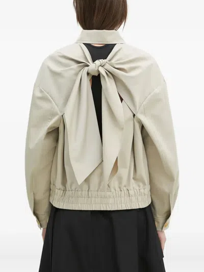 Undercover Tie-back Zip-front Jacket In White