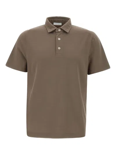 Diktat Short Sleeve Polo Shirt In Brown