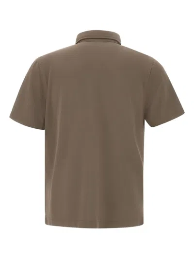 Diktat Short Sleeve Polo Shirt In Brown