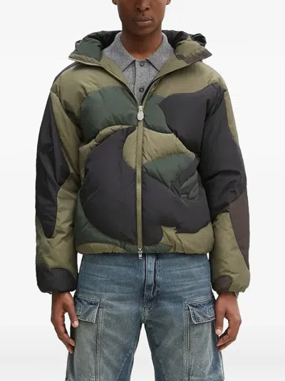 A Bathing Ape Camouflage-pattern Quilted Jacket In Green