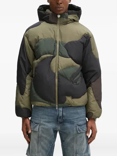 A Bathing Ape Camouflage-pattern Quilted Jacket In Green