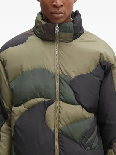 A Bathing Ape Camouflage-pattern Quilted Jacket In Green