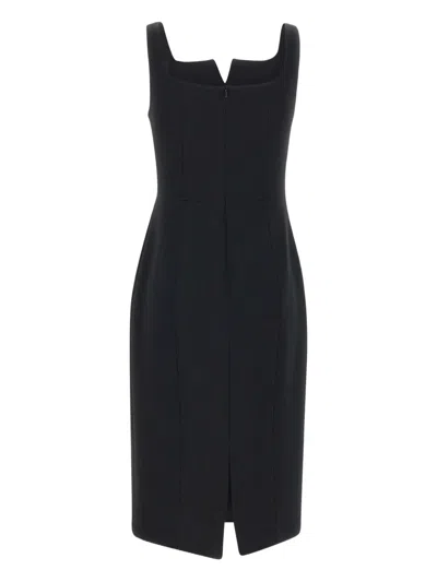 Max Mara Etruria Square-neck Sleeveless Dress In Black