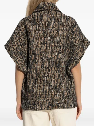 Iro Caliopa Tweed Short-sleeved Jacket In Brown