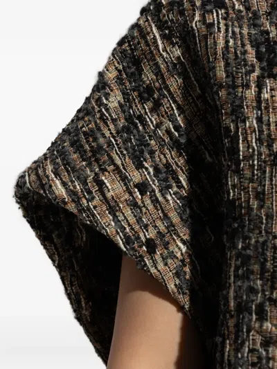 Iro Caliopa Tweed Short-sleeved Jacket In Brown