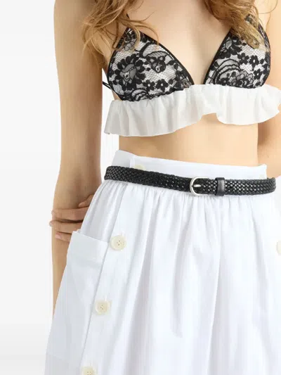 Prada Cotton Midi Skirt In White