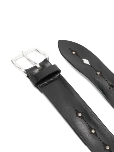 Orciani Studded Leather Belt In Black