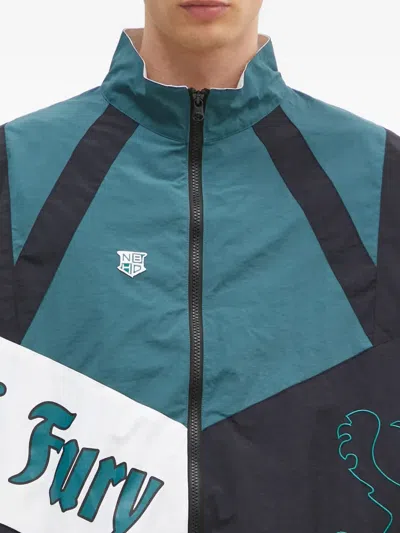 Neighborhood Panelled Lion-embroidered Jacket In Blue