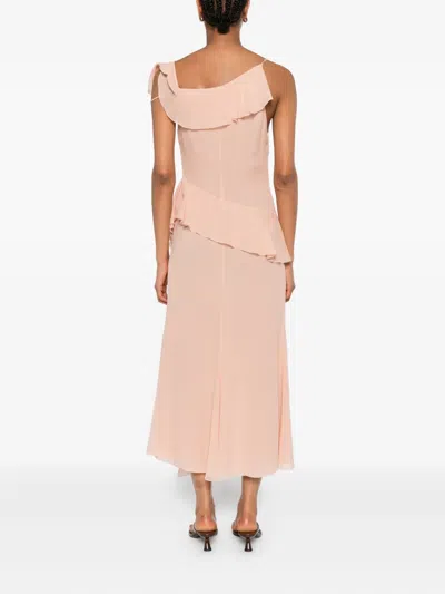 Blumarine Ruffled-trim Silk Maxi Dress
