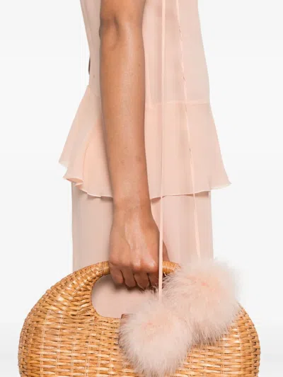 Blumarine Ruffled-trim Silk Maxi Dress