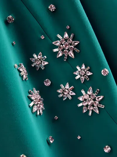 Huishan Zhang Isolde Cape-effect Embellished Gown In Green
