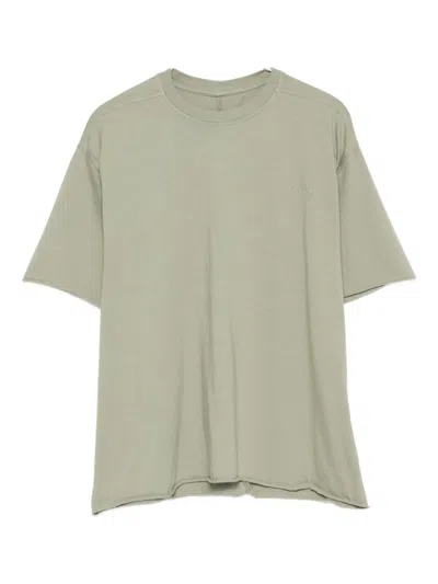 Rick Owens Raw-edge Cotton T-shirt In Green