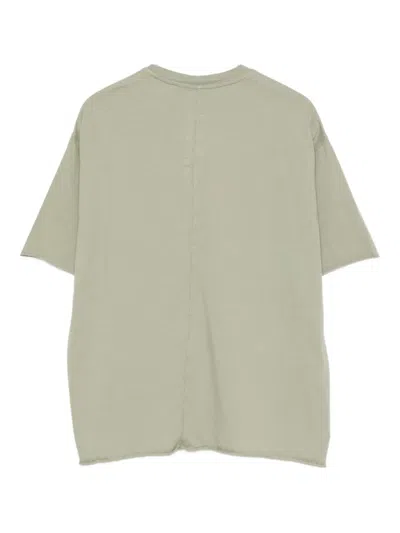 Rick Owens Raw-edge Cotton T-shirt In Green