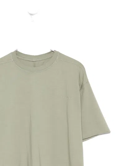 Rick Owens Raw-edge Cotton T-shirt In Green