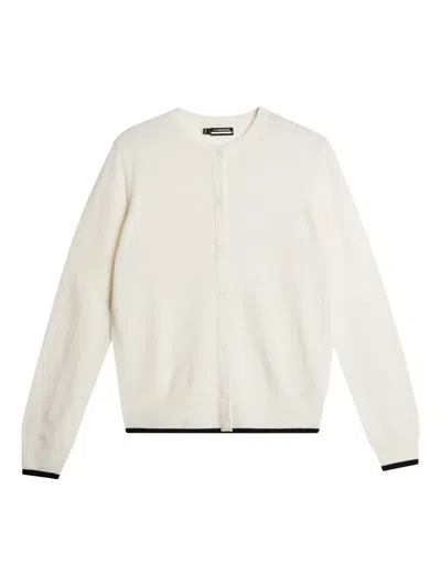 J. Lindeberg Knitted Buttoned Cardigan In White