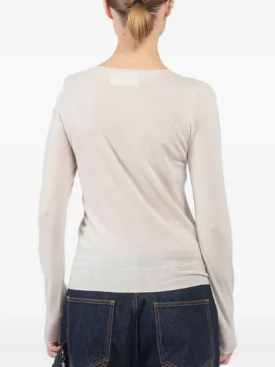 Extreme Cashmere Round-neck Long-sleeved Top In White