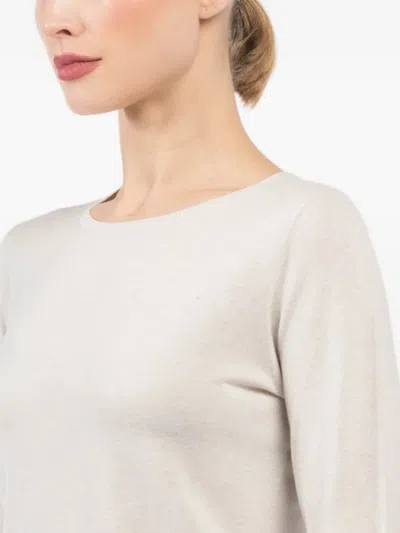 Extreme Cashmere Round-neck Long-sleeved Top In White