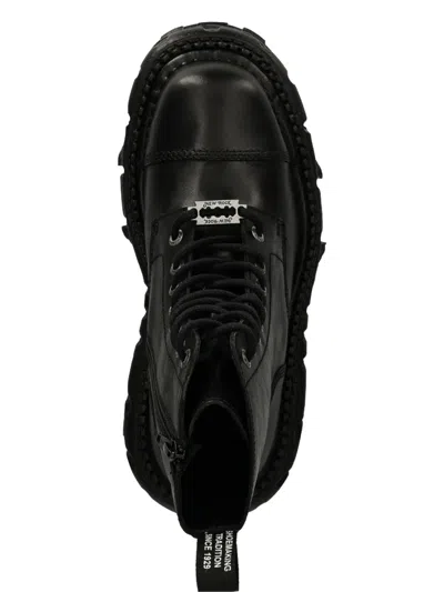 New Rock Lace-up Platform Boots In Black
