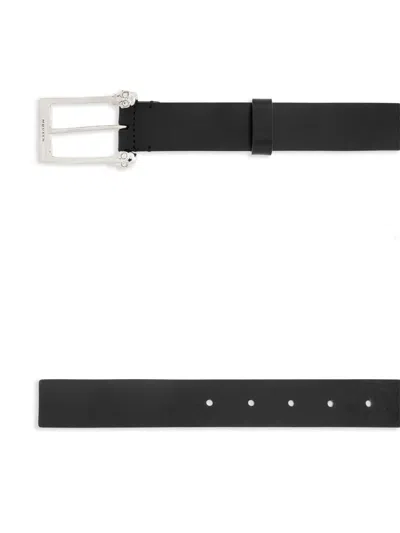 Alexander Mcqueen Twin Skull Belt In Black