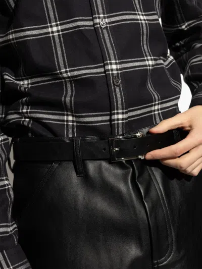 Alexander Mcqueen Twin Skull Belt In Black