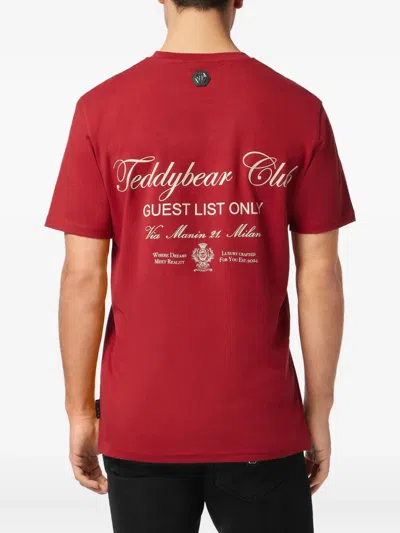 Philipp Plein Teddy Bear Strass T-shirt In Red