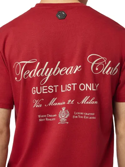 Philipp Plein Teddy Bear Strass T-shirt In Red