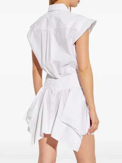 Alexander Wang Button-front Layered Shirt Dress In White